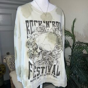 Urban Nations Skull Rock & Roll Lightweight Top Size 1X